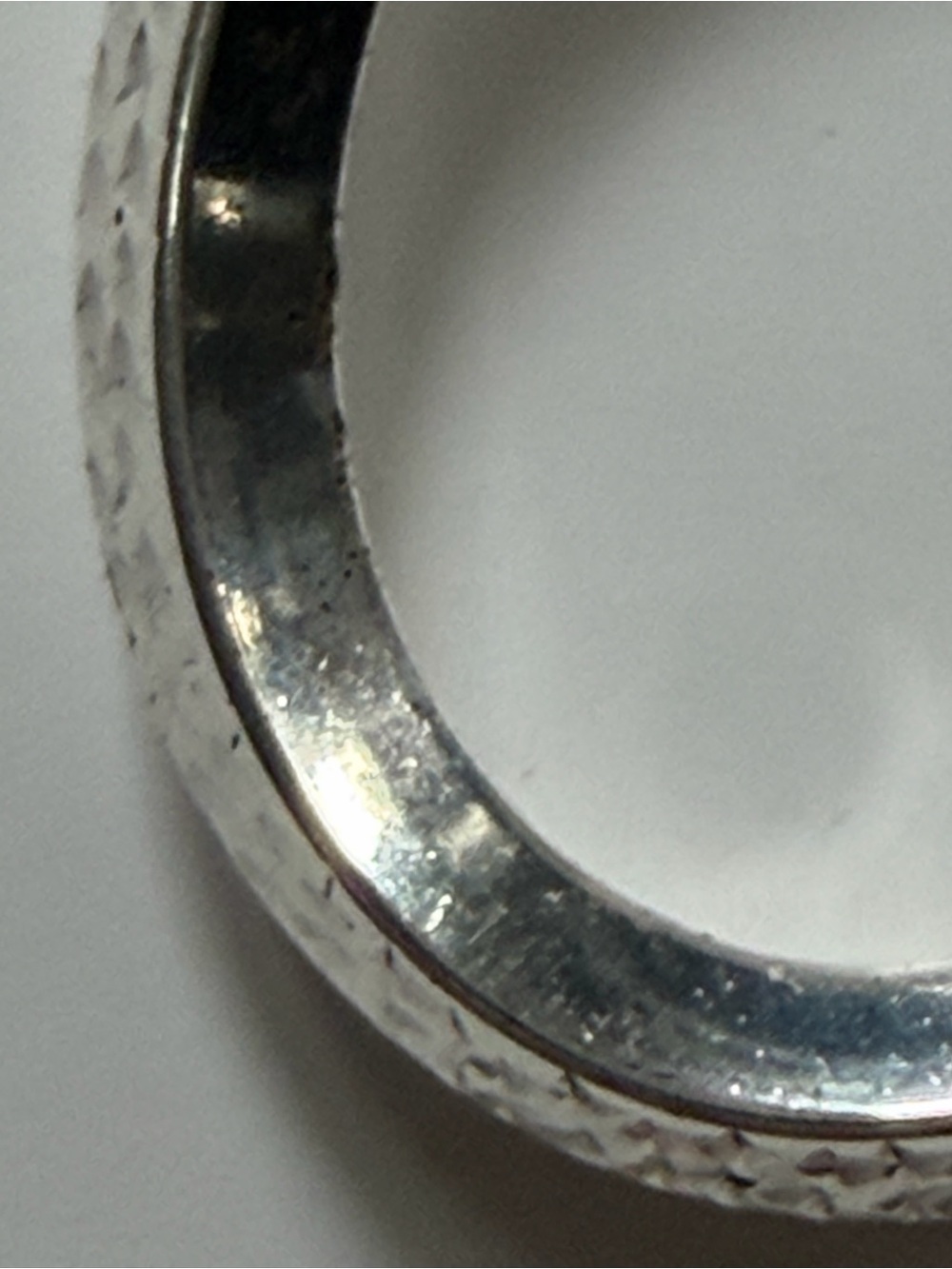 Macy’s Fine Jewelry Silver Tone Textured Oval Hoop Earrings - Picture 4 of 5